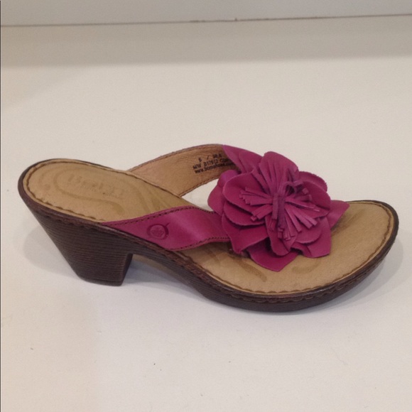 Born Shoes Born Hot Pink Large Flower Leather Thong Sandal Poshmark